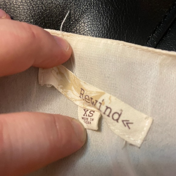 REWIND Black Ivory Teal Pleated Tulle Party Dress Size Extra Small Retro 80s - Picture 7 of 8